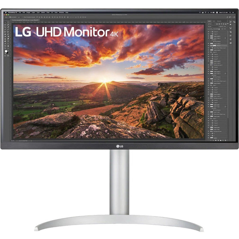 LG 27BP85UN-W 27" 4K UHD Gaming LCD Monitor - 16:9 - Silver Black White