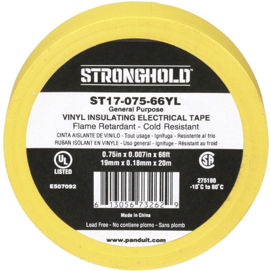 StrongHold StrongHold ST17-075-66YL Electrical Tape Yellow PVC Gen Purpose .75"  .007"