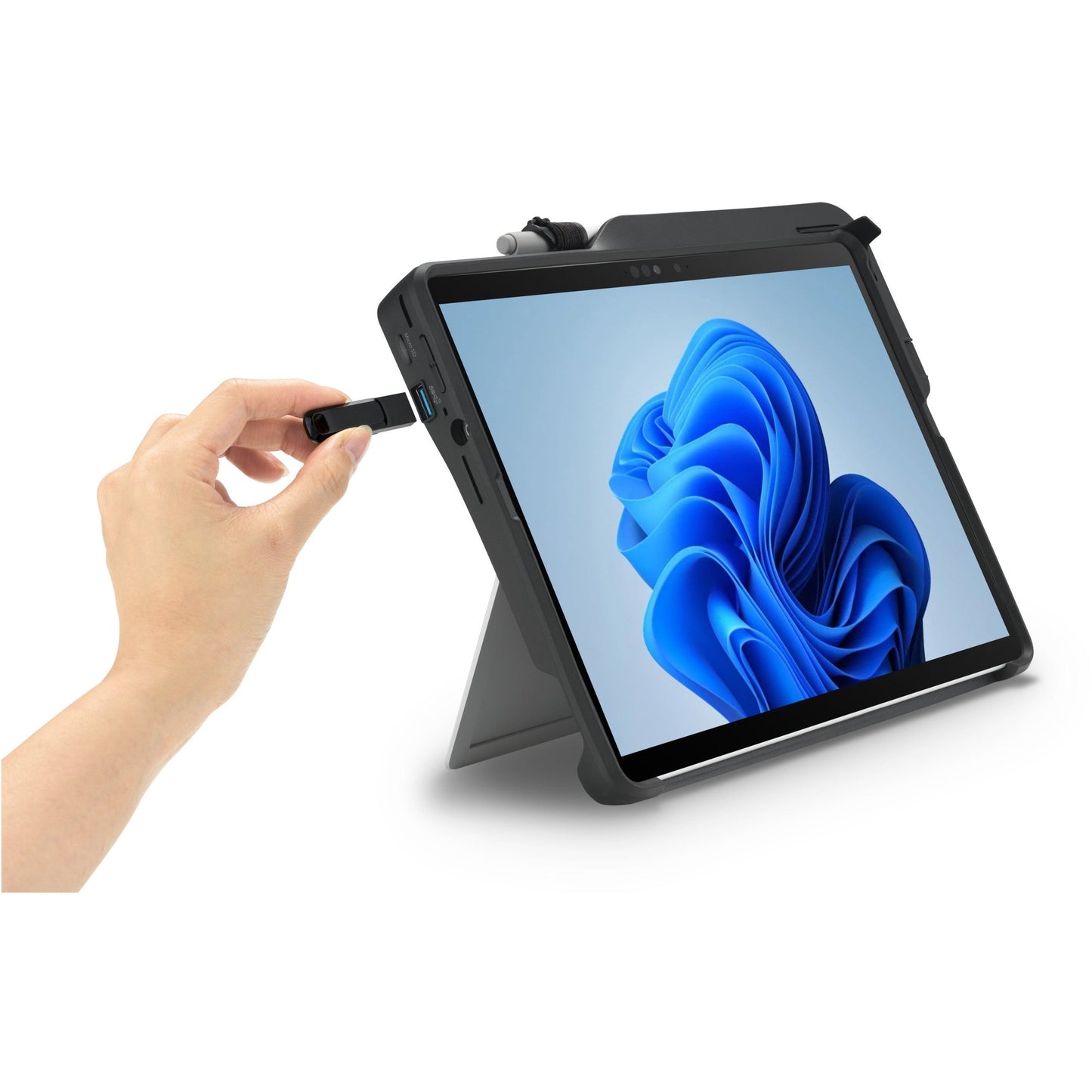Kensington BlackBelt Rugged Carrying Case Microsoft Surface Pro 8 Notebook Card Reader - Black - TAA Compliant