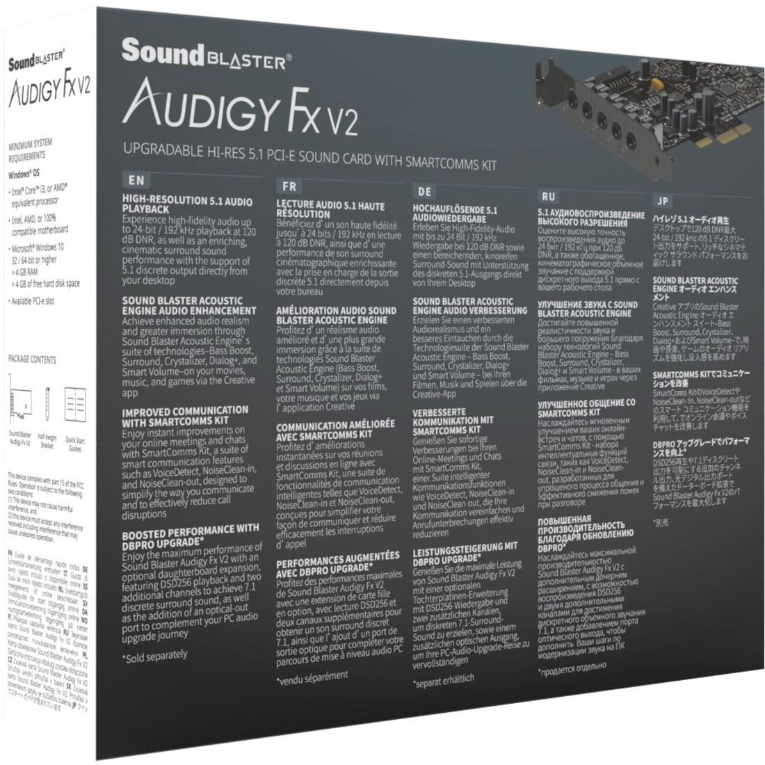 Sound Blaster Audigy Fx V2 Sound Card (with Full Height I/O Bracket)