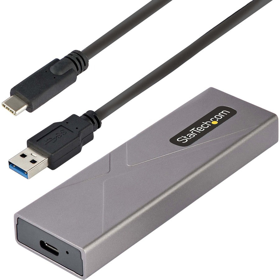 StarTech.com USB-C 10Gbps to M.2 NVMe or M.2 SATA SSD Enclosure Tool-free M.2 PCIe/SATA SSD Aluminum Enclosure USB-C & USB-A Host Cables