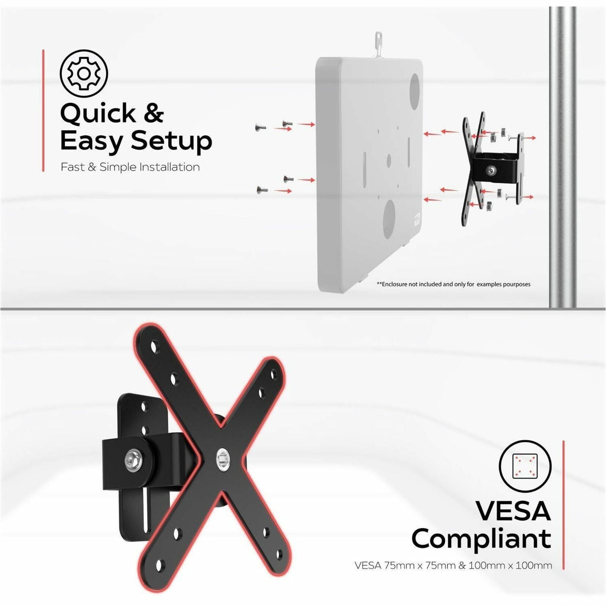 CTA Digital Articulating VESA Plate for Poles Beams and Corners - Black