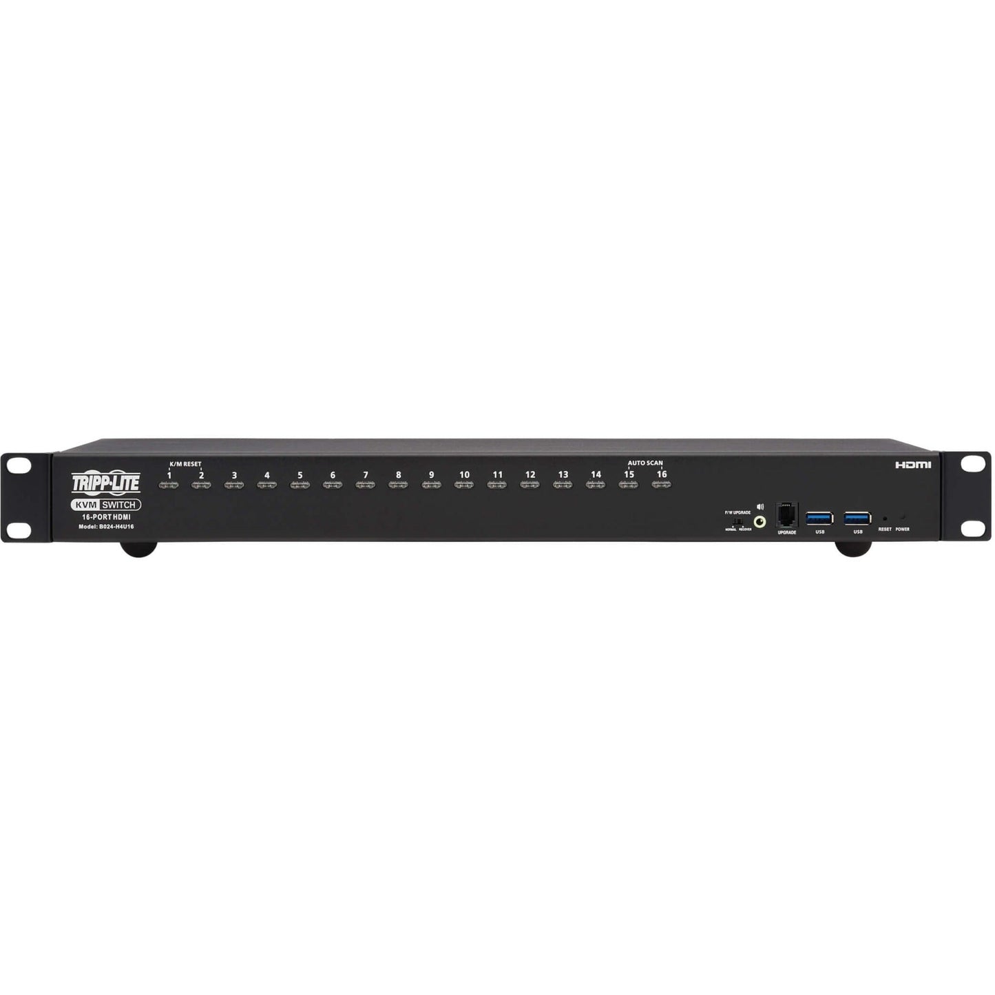 Tripp Lite 16-Port 4K HDMI/USB KVM Switch - 4K 60 Hz Video/Audio USB Peripheral Sharing 1U Rack-Mount