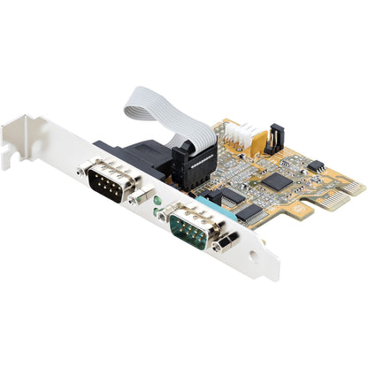 StarTech.com 2-Port PCI Express Serial Card Dual Port PCIe to RS232 (DB9) Serial Card 16C1050 UART COM Retention Windows & Linux