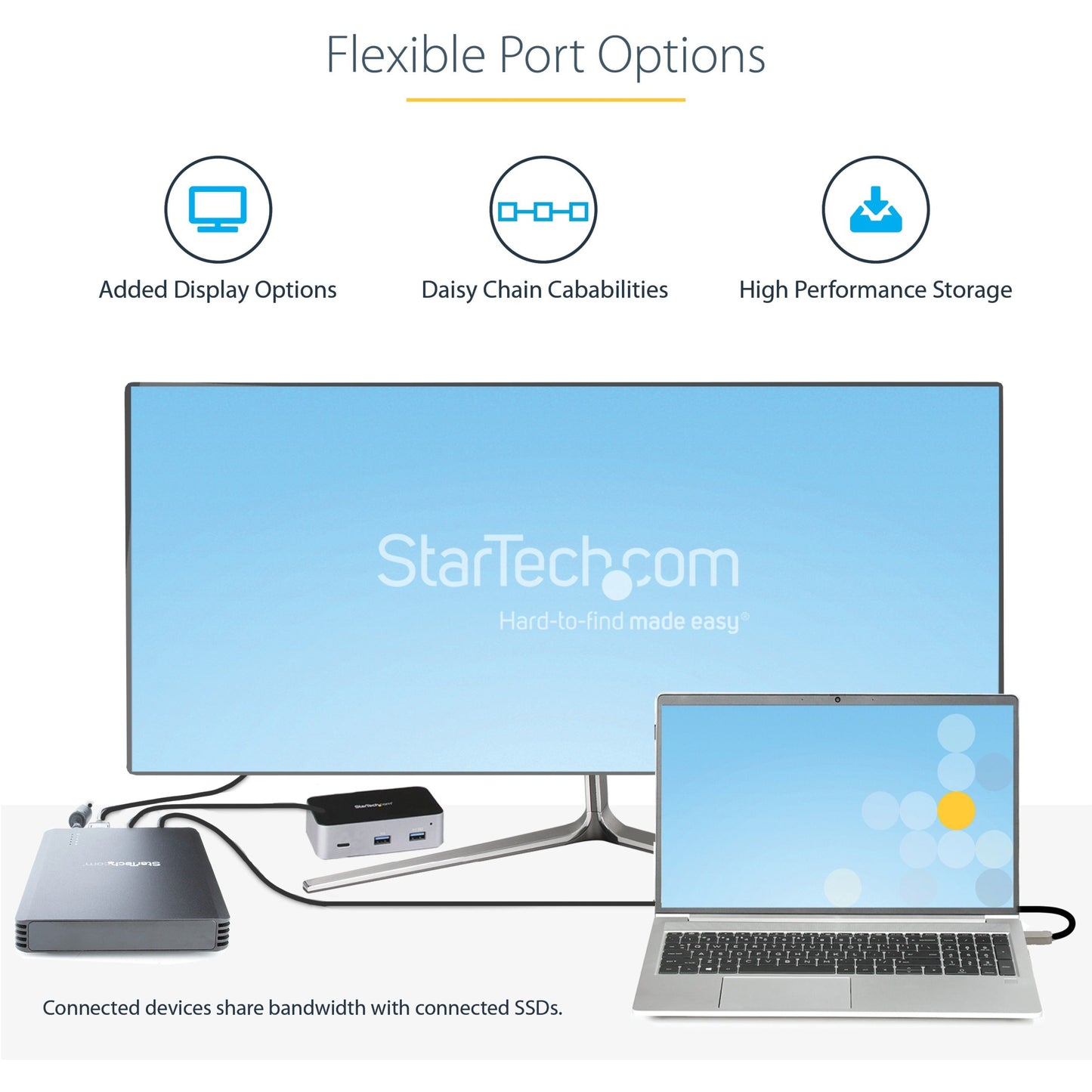 StarTech.com 4 Bay Thunderbolt 3 NVMe Enclosure For M.2 NVMe SSD Drives 1x DisplayPort Video and 2x TB3 Downstream Ports 40Gbps