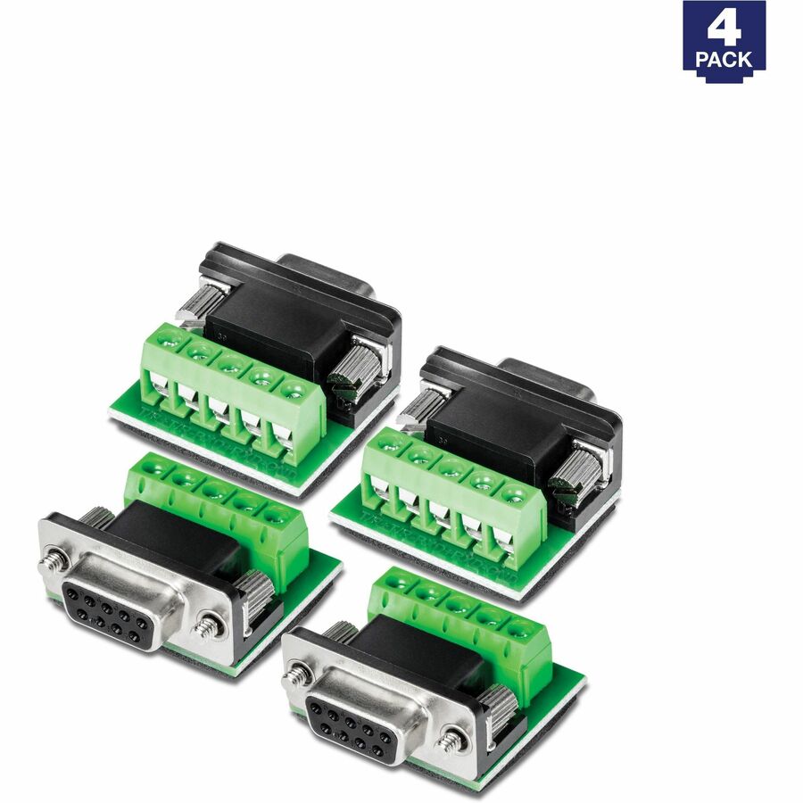 TRENDnet RS232 to RS422 RS485 Converter Adapter (4- Pack) Serial Port Data Converter Black TI-S400
