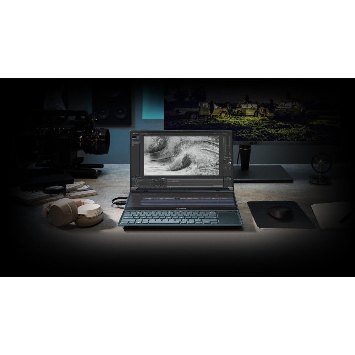 Asus ZenBook Pro Duo 15 OLED UX582 UX582ZM-XS96T 15.6" Touchscreen Notebook - 4K UHD - 3840 x 2160 - Intel Core i9 12th Gen i9-12900H Tetradeca-core (14 Core) 2.50 GHz - 32 GB Total RAM - 32 GB On-board Memory - 1 TB SSD - Celestial Blue