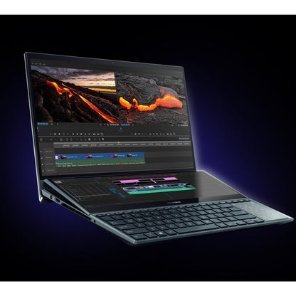 Asus ZenBook Pro Duo 15 OLED UX582 UX582ZM-XS96T 15.6" Touchscreen Notebook - 4K UHD - 3840 x 2160 - Intel Core i9 12th Gen i9-12900H Tetradeca-core (14 Core) 2.50 GHz - 32 GB Total RAM - 32 GB On-board Memory - 1 TB SSD - Celestial Blue