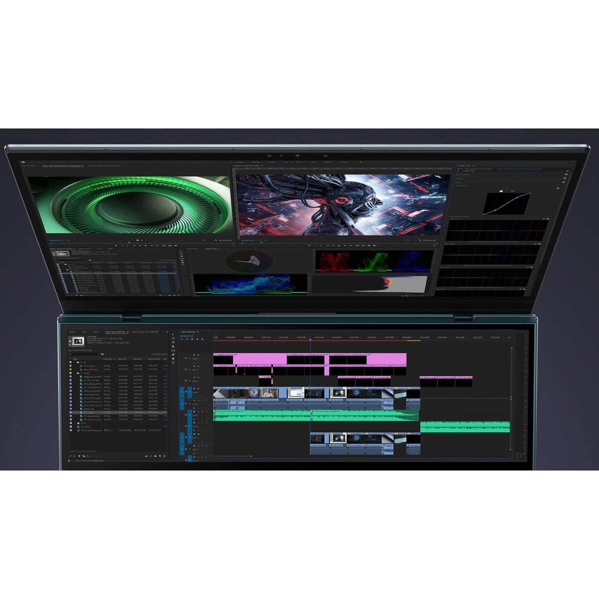 Asus ZenBook Pro Duo 15 OLED UX582 UX582ZM-XS96T 15.6" Touchscreen Notebook - 4K UHD - 3840 x 2160 - Intel Core i9 12th Gen i9-12900H Tetradeca-core (14 Core) 2.50 GHz - 32 GB Total RAM - 32 GB On-board Memory - 1 TB SSD - Celestial Blue