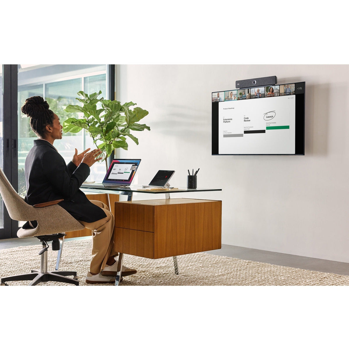 Cisco Webex Room Bar (Carbon Color) with wall-mount Room Navigator