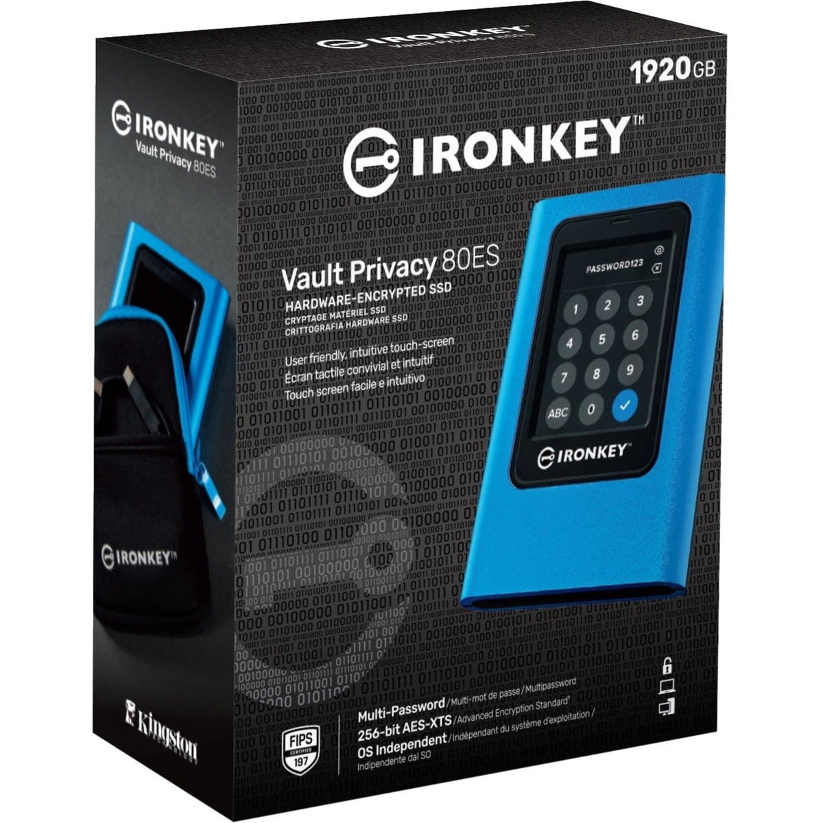 Kingston Vault Privacy 80 IKVP80ES/1920G 1.88 TB Portable Solid State Drive - External