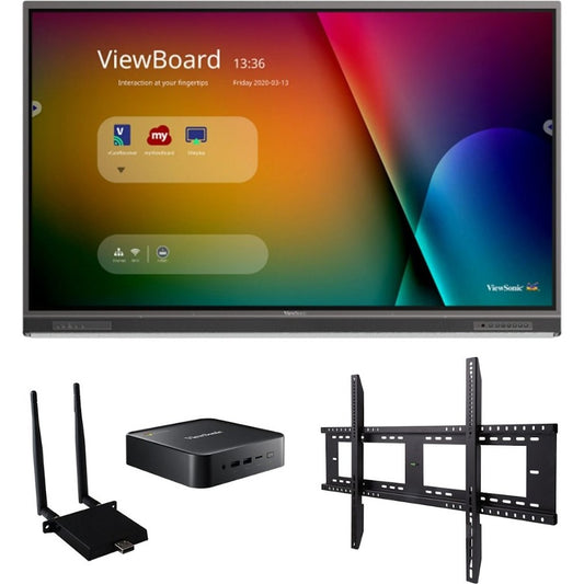 ViewSonic ViewBoard IFP7552-1C-C1 - 4K Interactive Display WiFi Adapter Fixed Wall Mount Chromebox - 400 cd/m2 - 75"