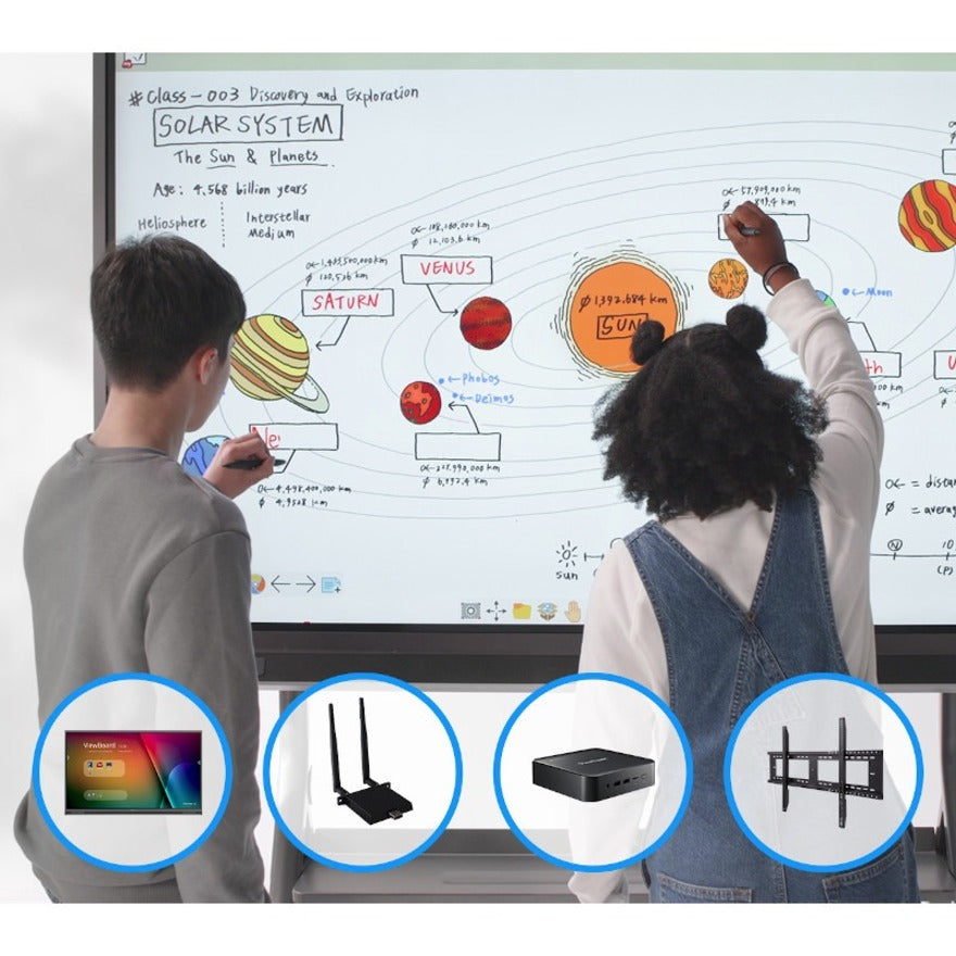 ViewSonic ViewBoard IFP7552-1C-C1 - 4K Interactive Display WiFi Adapter Fixed Wall Mount Chromebox - 400 cd/m2 - 75"