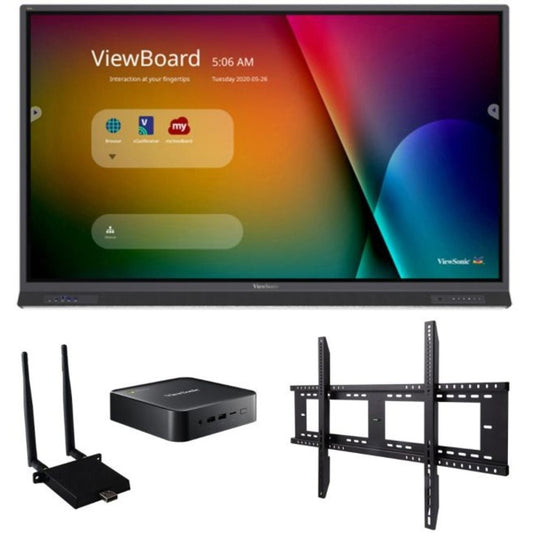 ViewSonic ViewBoard IFP6552-1C-C1 - 4K Interactive Display WiFi Adapter Fixed Wall Mount Chromebox - 400 cd/m2 - 65"