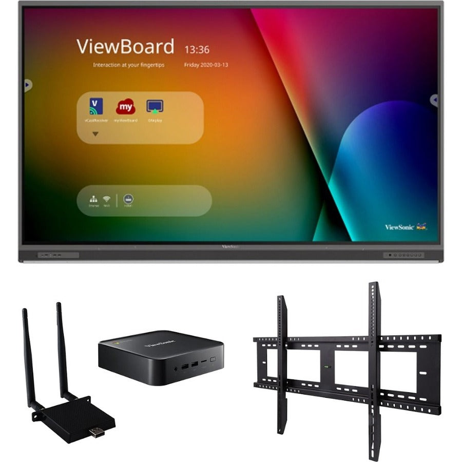 ViewSonic ViewBoard IFP8652-1C-C1 - 4K Interactive Display WiFi Adapter Fixed Wall Mount Chromebox - 400 cd/m2 - 86"