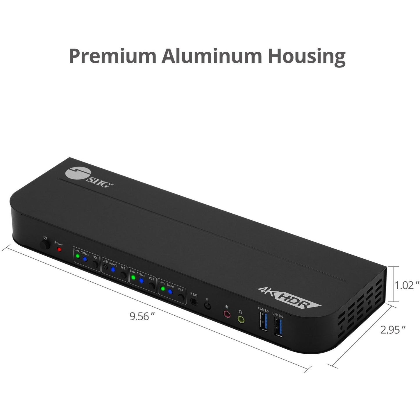 SIIG 4x1 HDMI 4K HDR KVM USB 3.0 Switch with Remote Control