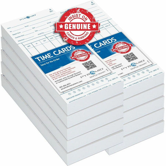 Pyramid Time Systems 3800-10MB Time Cards 1000/PK