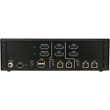 Tripp Lite Secure KVM Switch 2-Port Dual Head HDMI to HDMI 4K NIAP PP4.0 Audio CAC TAA