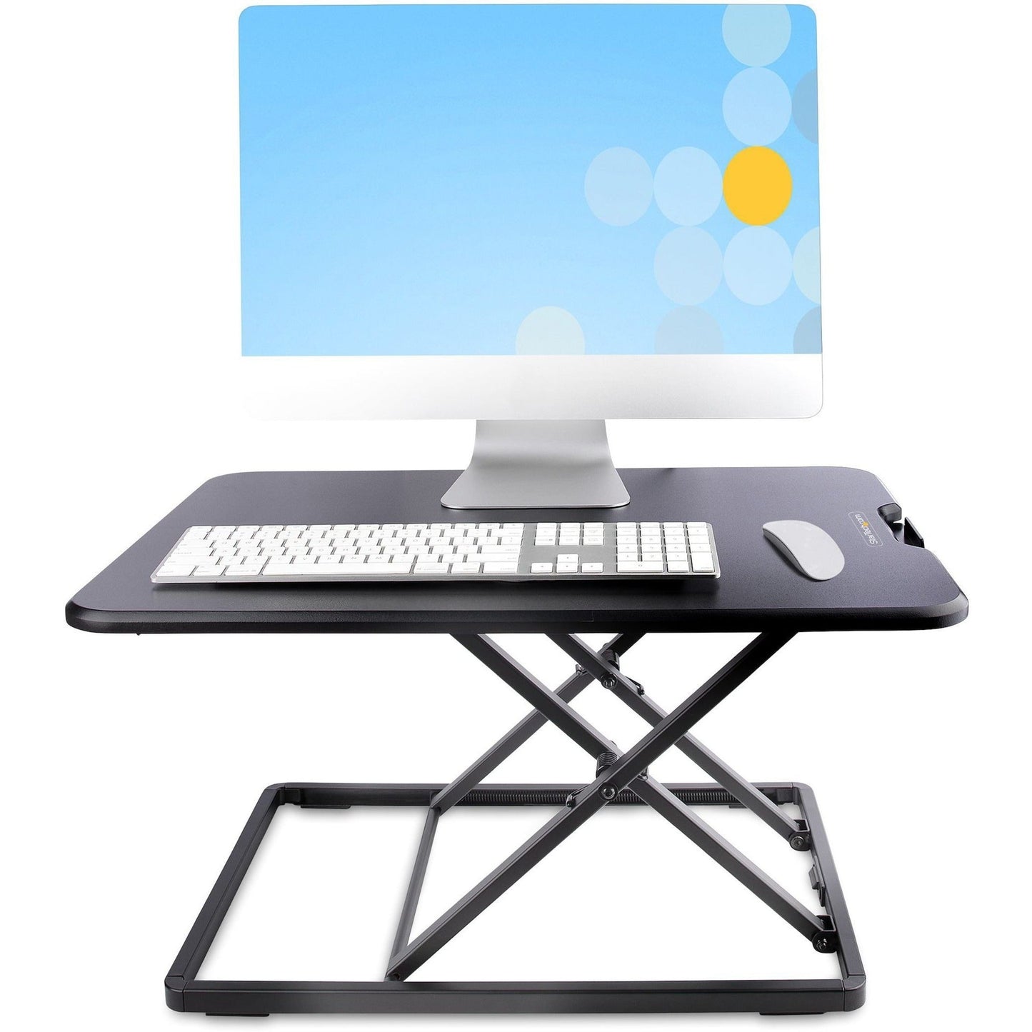 StarTech.com Standing Desk Converter for Laptop Up to 8kg/17.6lb Height Adjustable Laptop Riser Table Top Sit Stand Desk Converter
