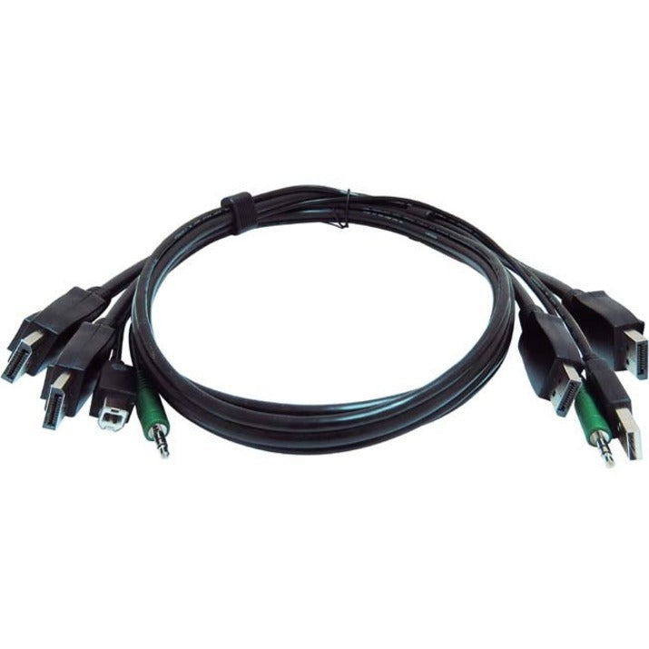 Black Box Secure KVM Cable - Each end (1) USB (1) or (2) DisplayPort (1) 3.5mm Audio