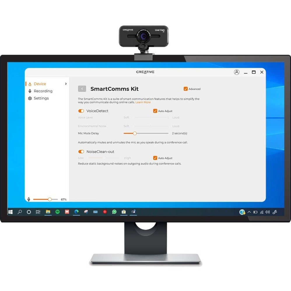 Creative Live! Cam Sync V3 2K QHD USB Webcam with 4X Digital Zoom (4 Zoom Modes from Wide Angle to Narrow Portrait View) Privacy Lens 2 Mics for PC and Mac