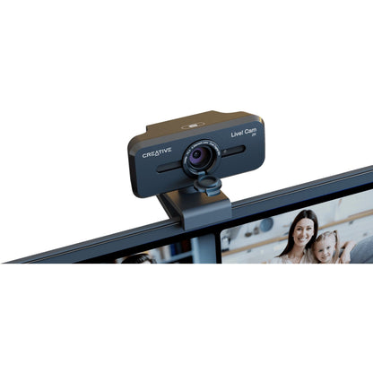 Creative Live! Cam Sync V3 2K QHD USB Webcam with 4X Digital Zoom (4 Zoom Modes from Wide Angle to Narrow Portrait View) Privacy Lens 2 Mics for PC and Mac