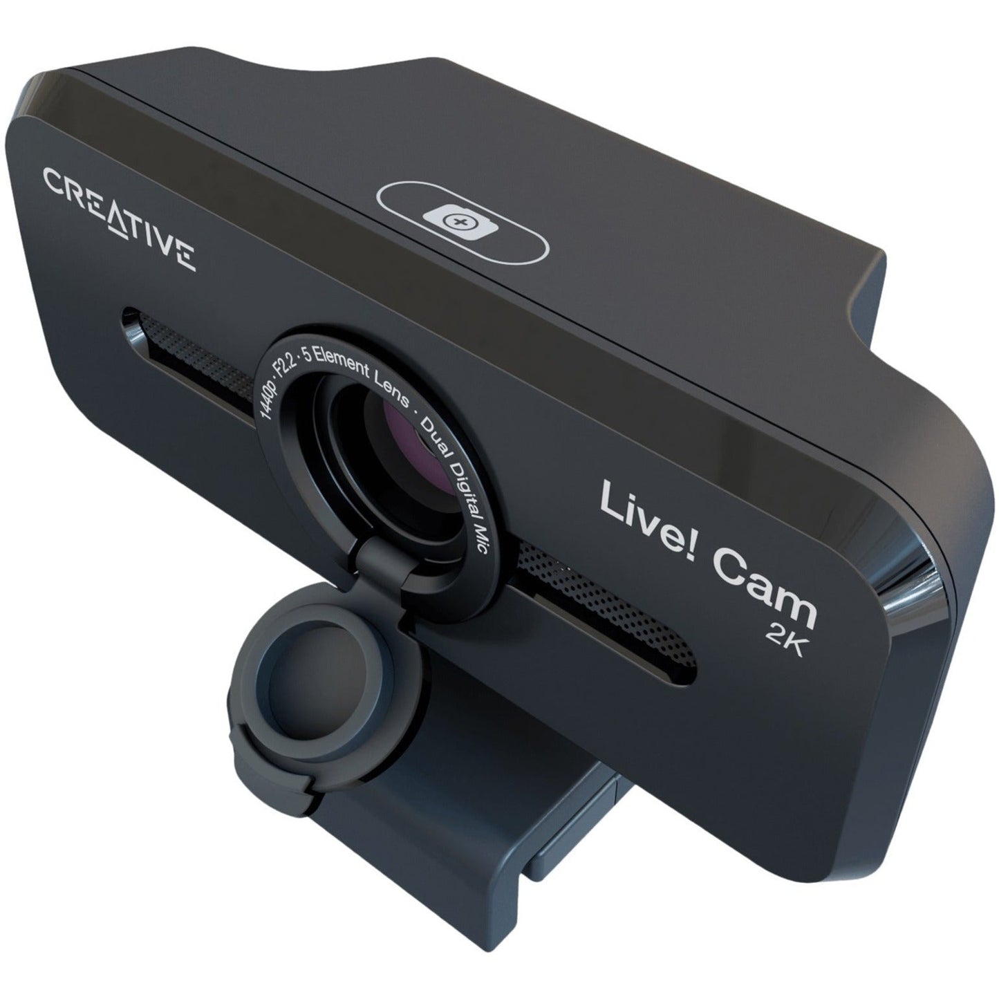 Creative Live! Cam Sync V3 2K QHD USB Webcam with 4X Digital Zoom (4 Zoom Modes from Wide Angle to Narrow Portrait View) Privacy Lens 2 Mics for PC and Mac