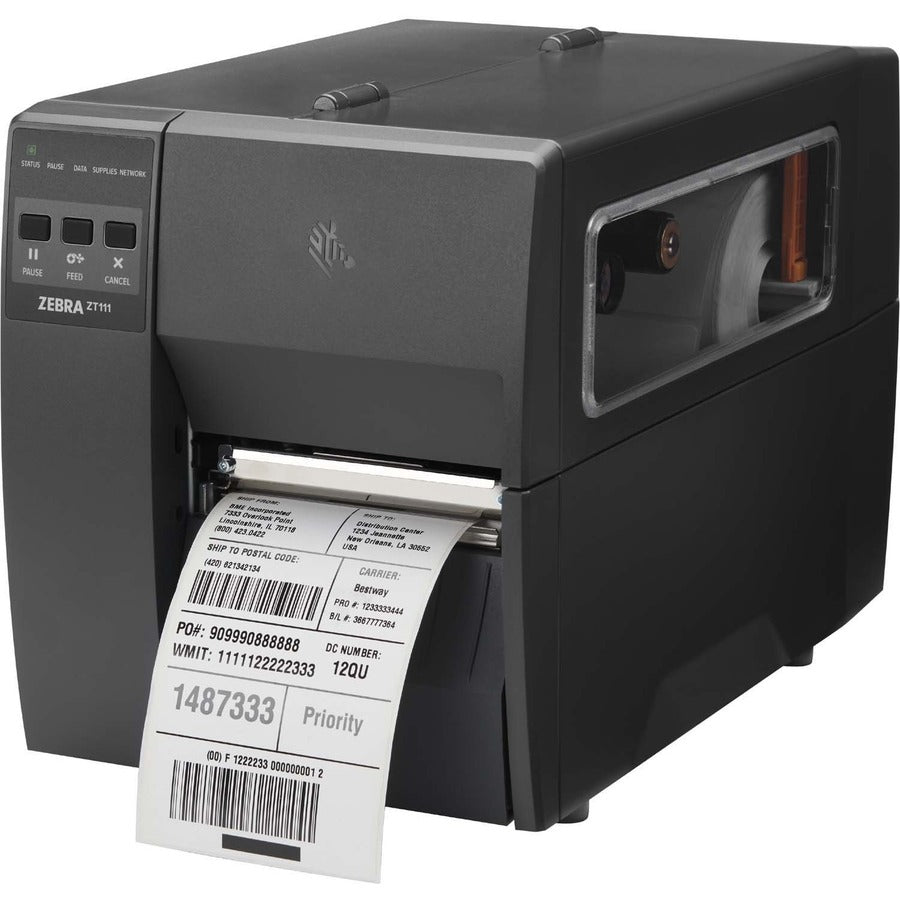 Zebra ZT111 Desktop Thermal Transfer Printer - Monochrome - Label Print - Ethernet - USB - USB Host - Serial - Bluetooth - US