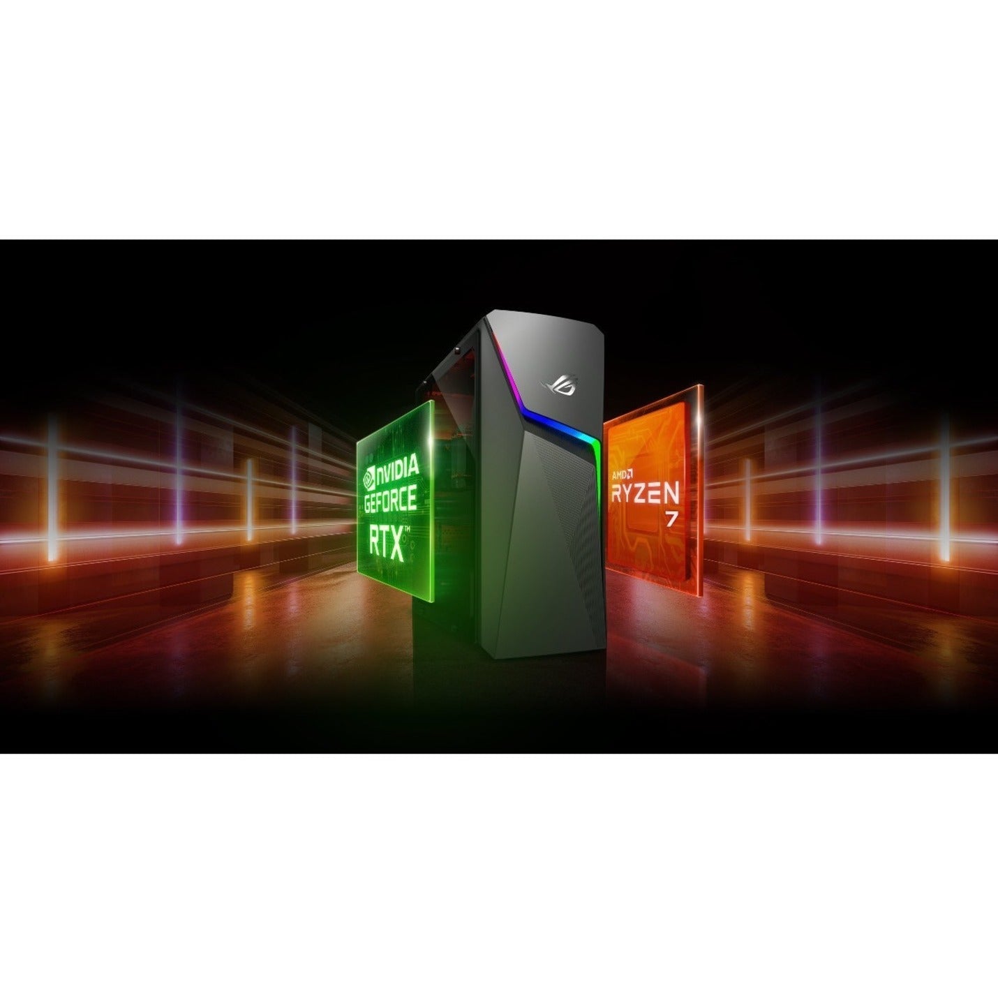 Asus ROG Strix G10DK-PB766 Gaming Desktop Computer - AMD Ryzen 7 5700G Octa-core (8 Core) - 16 GB RAM DDR4 SDRAM - 1 TB HDD - 512 GB M.2 PCI Express NVMe 3.0 SSD - Mid-tower - Gray