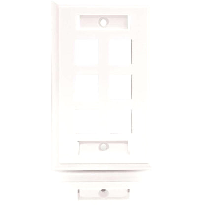C2G 6-Port Single Gang Multimedia Keystone Wall Plate - White