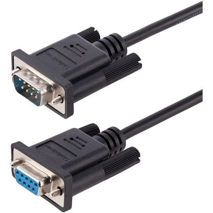 StarTech.com 3m RS232 Serial Null Modem Cable Crossover Serial Cable w/Al-Mylar Shielding DB9 Serial COM Port Cable Female to Male F/M