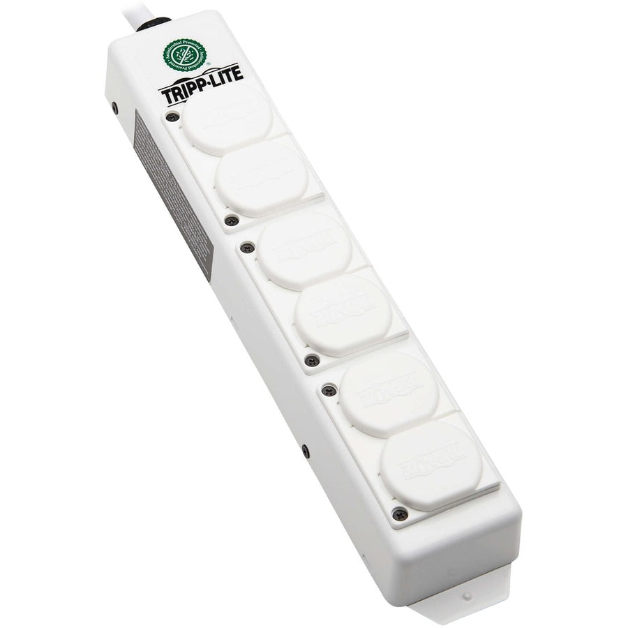 Tripp Lite Safe-IT UL 2930 Medical-Grade Power Strip for Patient Care Vicinity 6 Hospital-Grade Outlets Safety Covers Antimicrobial 15 ft. Cord Dual Ground