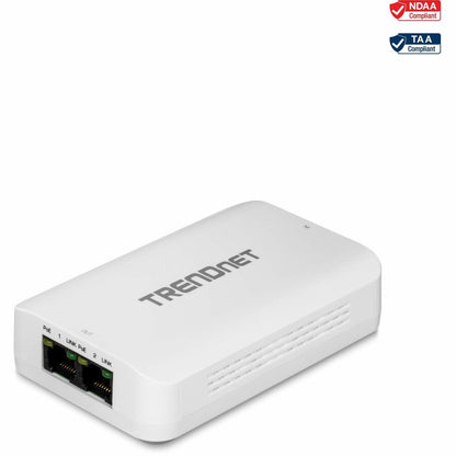 TRENDnet 2-Port Gigabit PoE++ Extender 1 x Gigabit PoE++ In Port 2 x Gigabit PoE Out Ports Extends 100m (328 ft) Up to 200m (656 ft) Daisy Chain 4 Units for up to 500m (1640 ft) Black TPE-BE200