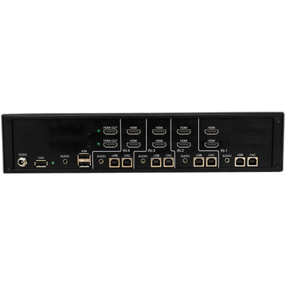 Tripp Lite Secure KVM Switch 4-Port Dual Head HDMI to HDMI 4K NIAP PP4.0 Audio CAC TAA