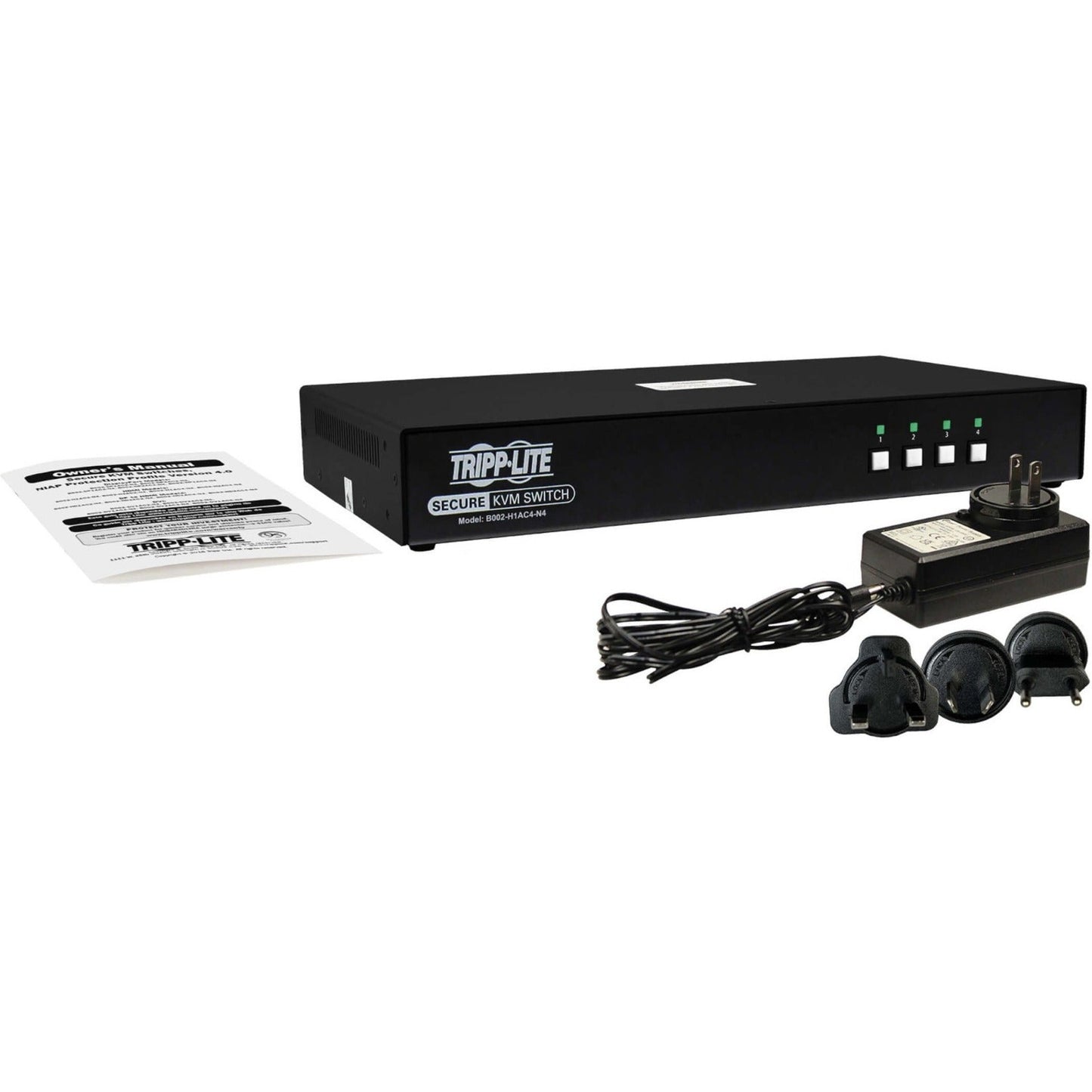 Tripp Lite Secure KVM Switch 4-Port Single Head DP to HDMI (x4) 4K NIAP PP4.0 Audio CAC TAA