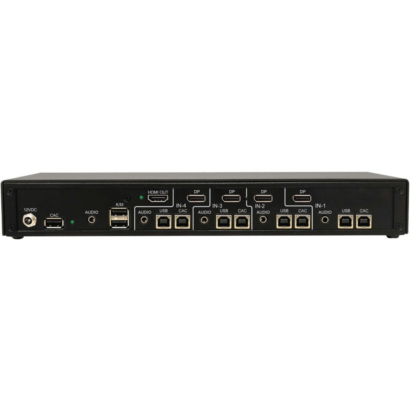 Tripp Lite Secure KVM Switch 4-Port Single Head DP to HDMI (x4) 4K NIAP PP4.0 Audio CAC TAA