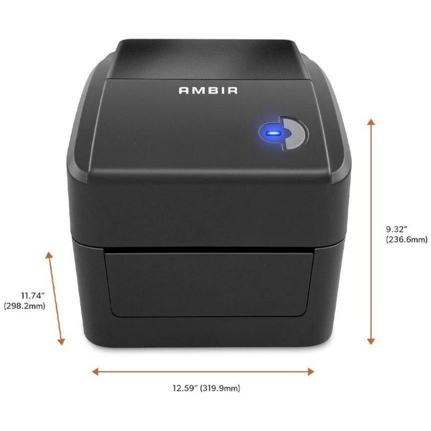 Ambir LP400-AD Desktop Transportation & Logistic Direct Thermal Printer - Monochrome - Label Print - USB