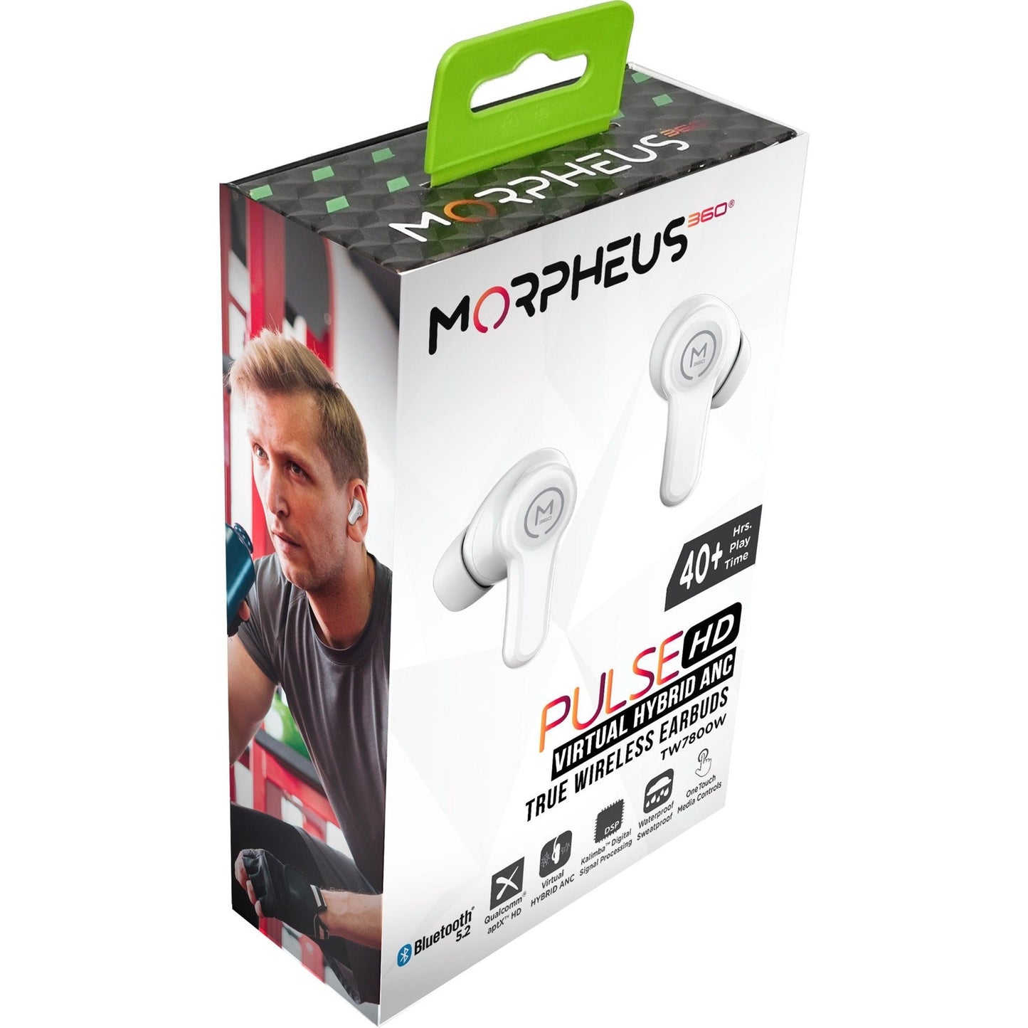 Morpheus 360 Pulse HD Hybrid ANC Bluetooth Earbuds - Wireless In-Ear Headphones - 4 Microphones - 40H Playtime - Teams - Zoom - Work - Play - Workout - Gym - Running - Sweat Proof - Waterproof - TW7800W