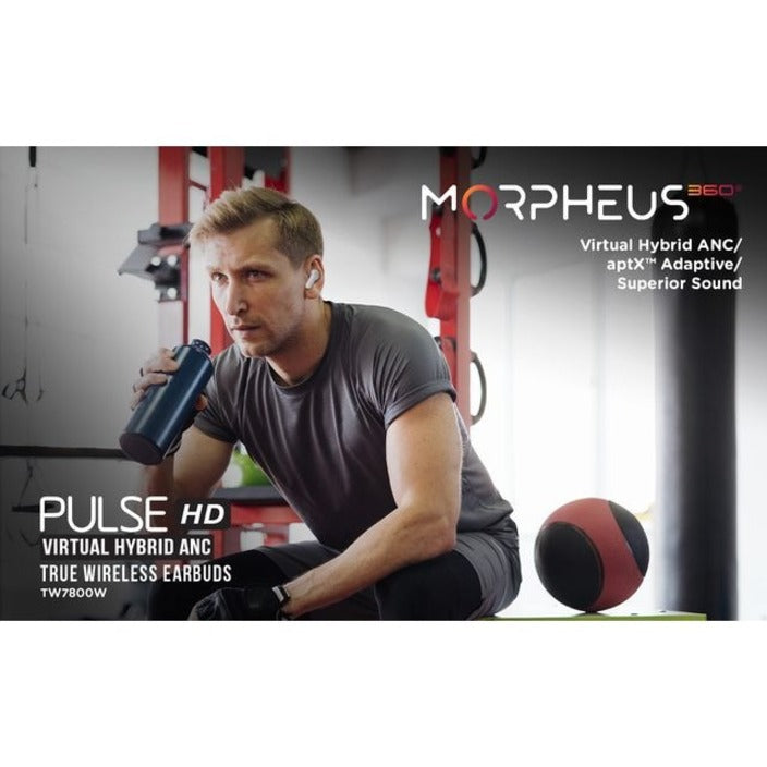 Morpheus 360 Pulse HD Hybrid ANC Bluetooth Earbuds - Wireless In-Ear Headphones - 4 Microphones - 40H Playtime - Teams - Zoom - Work - Play - Workout - Gym - Running - Sweat Proof - Waterproof - TW7800W