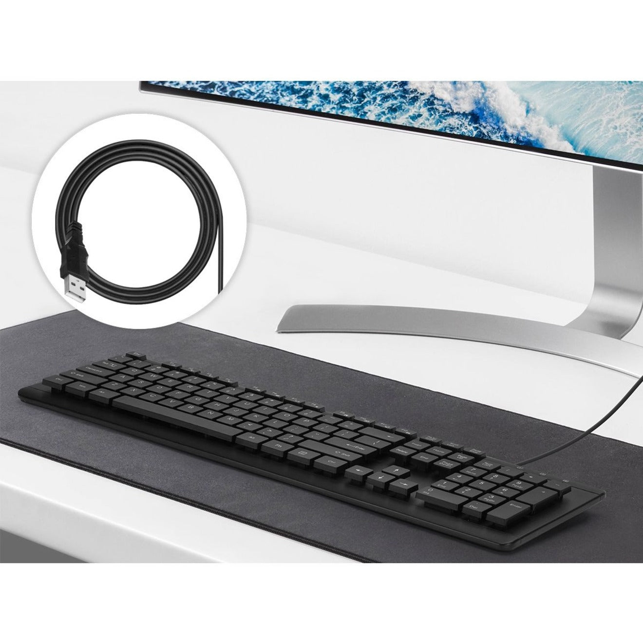 SIIG Industrial Grade Washable & Dustproof USB Multimedia Keyboard