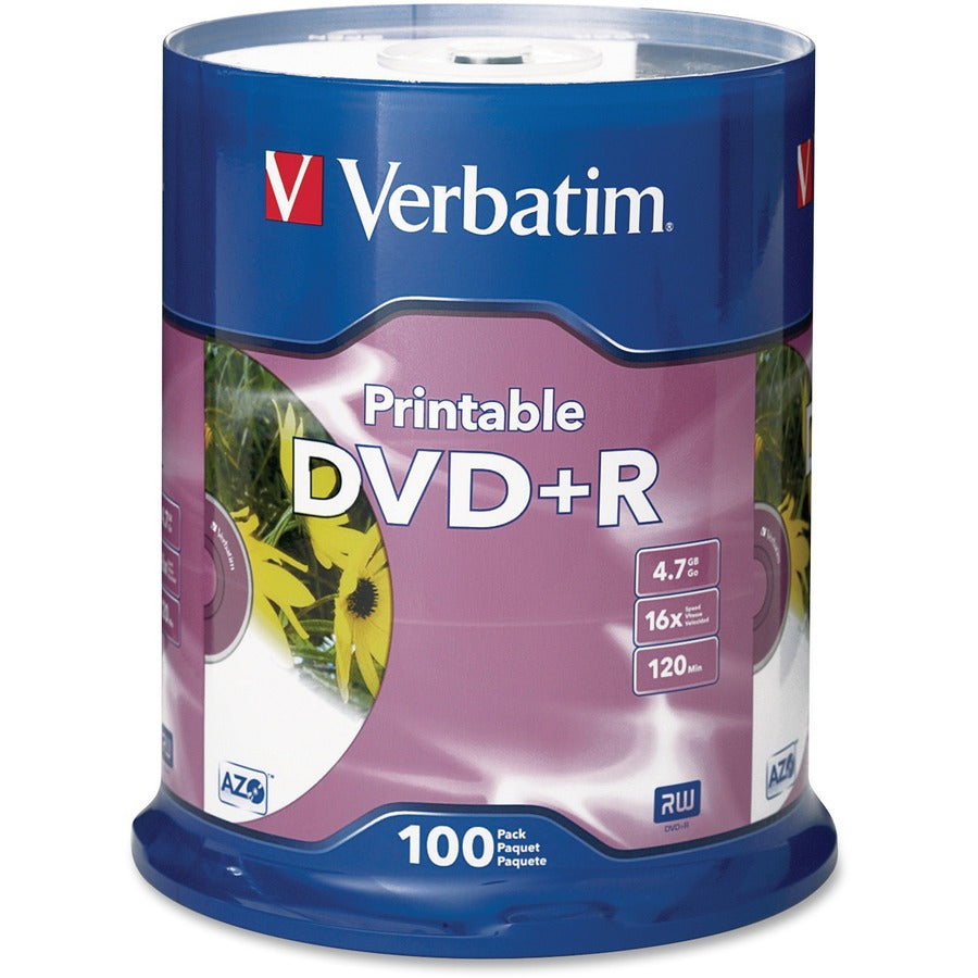100PK DVD+R 16X 4.7GB WHITE    
