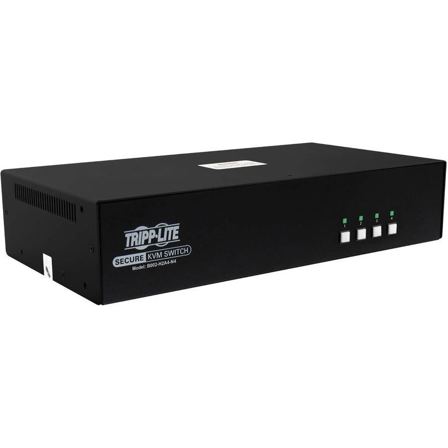 Tripp Lite Secure KVM Switch 4-Port Dual Head HDMI to HDMI 4K NIAP PP4.0 Audio TAA