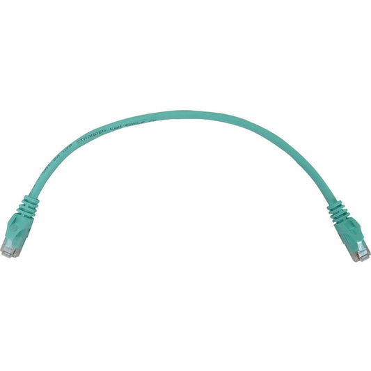 Tripp Lite Cat6a 10G Snagless Molded UTP Ethernet Cable (RJ45 M/M) PoE Aqua 1 ft. (0.3 m)