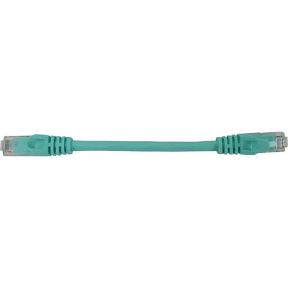 Tripp Lite Cat6a 10G Snagless Molded UTP Ethernet Cable (RJ45 M/M) PoE Aqua 6 in. (15 cm)