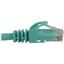 Tripp Lite Cat6a 10G Snagless Molded UTP Ethernet Cable (RJ45 M/M) PoE Aqua 6 in. (15 cm)