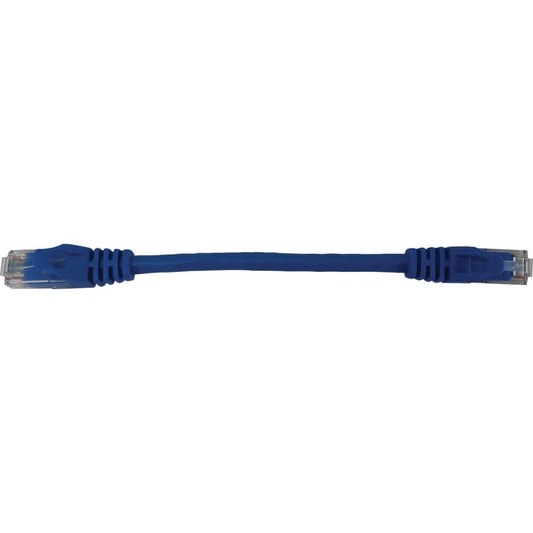 Tripp Lite Cat6a 10G Snagless Molded UTP Ethernet Cable (RJ45 M/M) PoE Blue 6 in. (15 cm)
