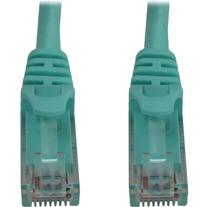 Tripp Lite Cat6a 10G Snagless Molded UTP Ethernet Cable (RJ45 M/M) PoE Aqua 100 ft. (30.5 m)
