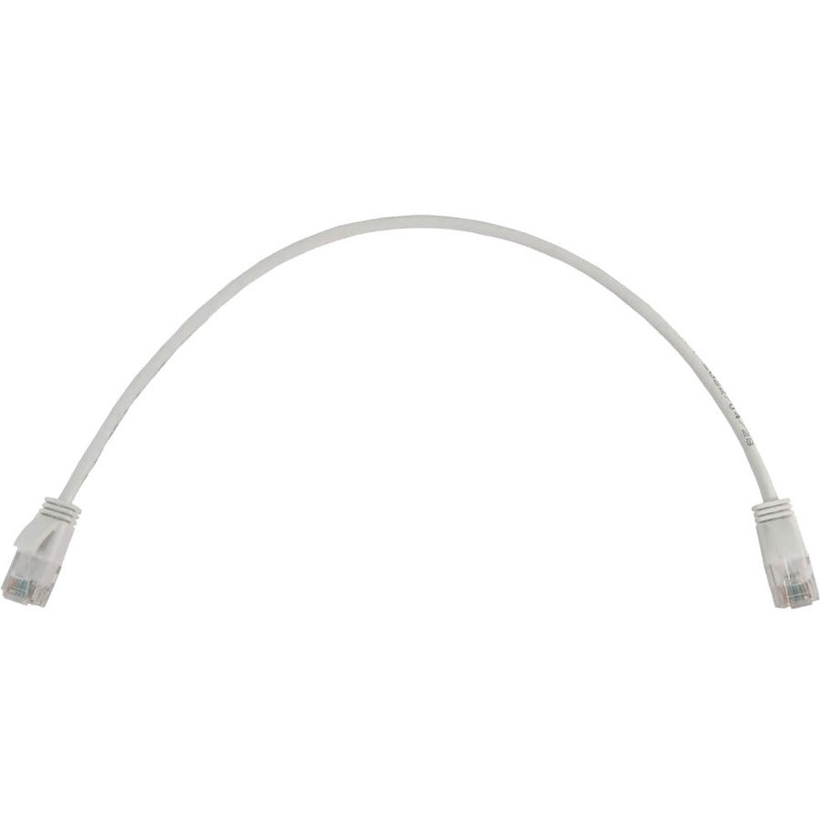 Tripp Lite Cat6a 10G Snagless Molded Slim UTP Ethernet Cable (RJ45 M/M) PoE White 1 ft. (0.3 m)