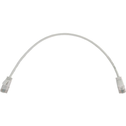 Tripp Lite Cat6a 10G Snagless Molded Slim UTP Ethernet Cable (RJ45 M/M) PoE White 1 ft. (0.3 m)