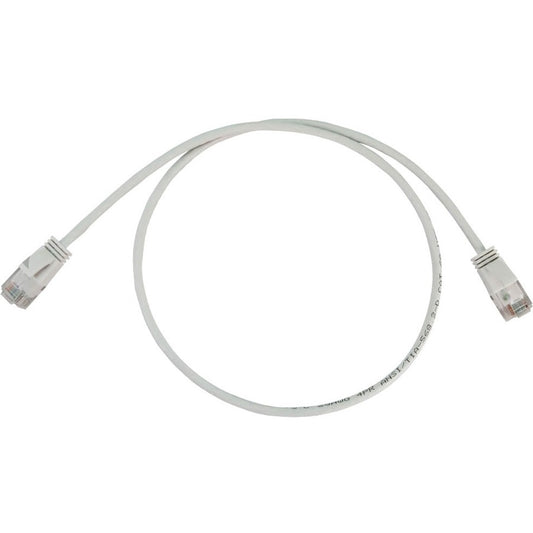 Tripp Lite Cat6a 10G Snagless Molded Slim UTP Ethernet Cable (RJ45 M/M) PoE White 2 ft. (0.6 m)